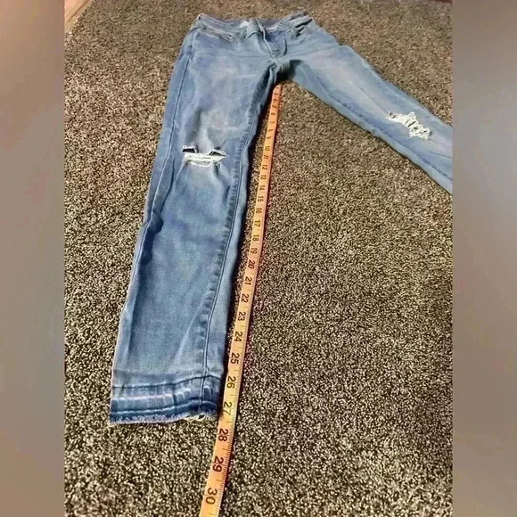 ana brand size 2 light blue woman slim fit jegging girls stretch jeans distress - Picture 5 of 9